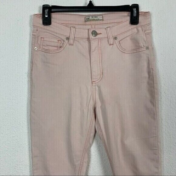 Free People Pink High Rise Ankle Skinny Jeans Stretch Casual Pants 28 - Picture 2 of 9